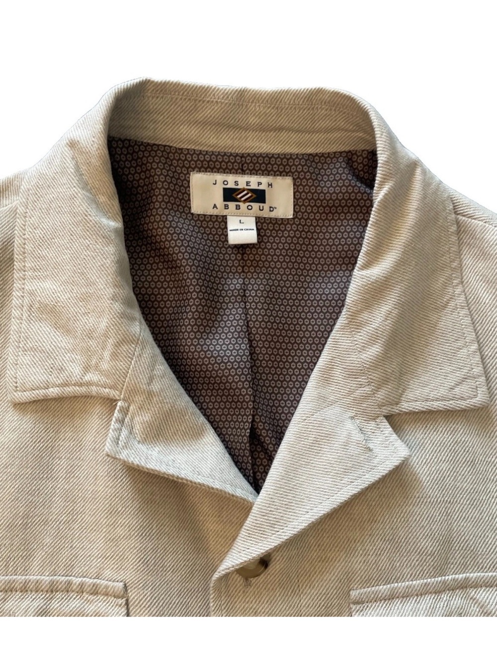 Joseph Abboud Men's Cream Lightweight Linen/Cotton Jacket - Size L - Picture 4 of 13